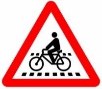 Señal P-22a: proximidad de paso de ciclistas