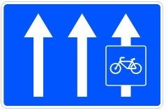 Señal S-65a: carril reservado a ciclos (un único sentido)